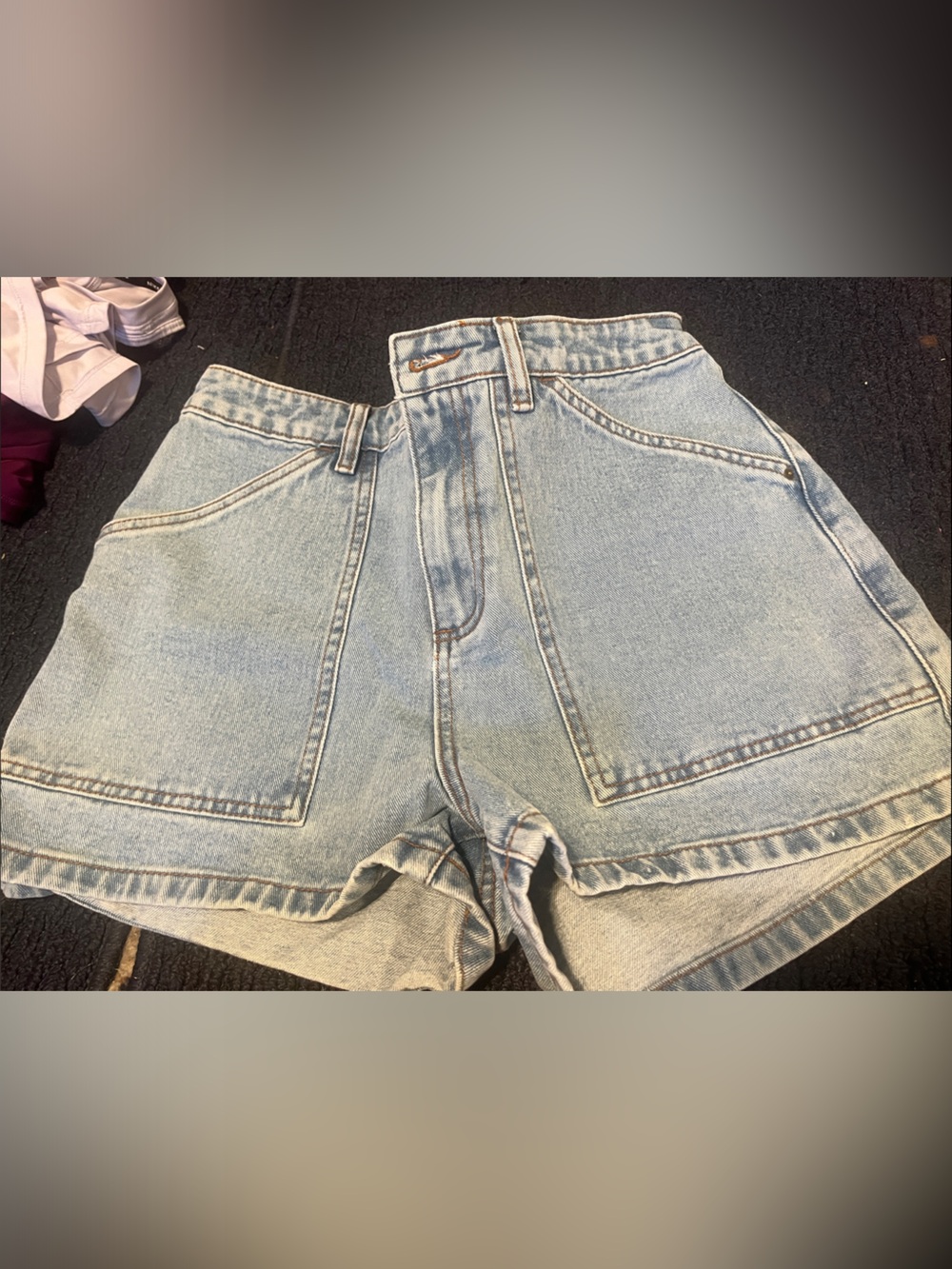 Light Wash High-Rise Denim Shorts